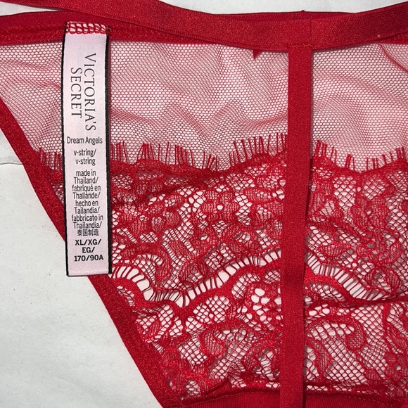 Victoria's Secret VString Mesh & Lace Red THONG Panty XL - Picture 9 of 12